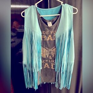 Women’s Fringe Cardigan + Shirt